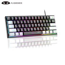 -Mini Clavier De Jeu 60%, Rétro4.2 RVB, 61 Touches, Clavier Ultra-Compact, Ergon