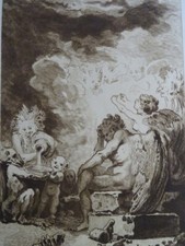 Martial POTEMONT (1828-1883) EAU FORTE ANGES DEMONS FANTASTIQUE FRAGONARD 1880