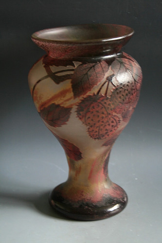 Ancien vase verre gravé à - en,