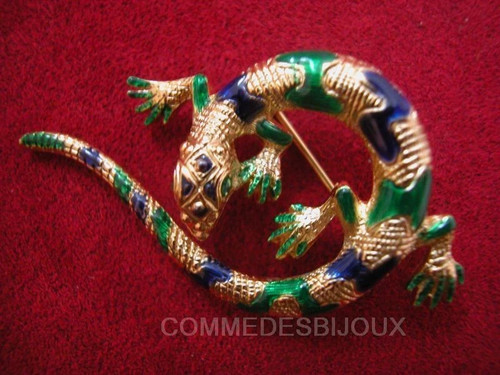 Broche vintage lézard - vintage, reptile