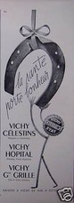 PUBLICITÉ VICHY CELESTINS HOPITAL Gde GRILLE - LA SANTÉ PORTE BONHEUR FER CHEVAL