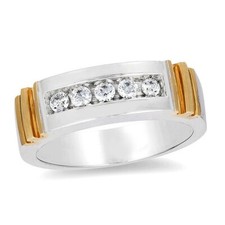 Bague alliance homme 5 pierres