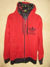 Veste à capuche ADIDAS rétro vintage TREFOIL jacket rouge giacca felpa M