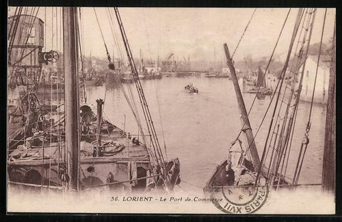 Carte postale lorient port - carte, le