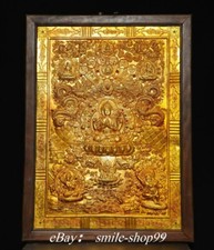 34.6"Old Tibet Pure Bronze