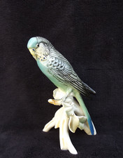 Karl Ens Saxe Perruche Figurine sujet statuette Oiseau en porcelaine H- 16 cm