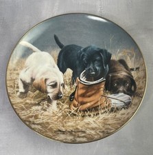 Assiette décorative chiot