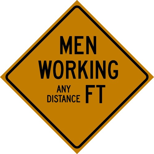 Custom feet men working sign - custom,