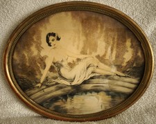 Lithographie art déco femme - art,