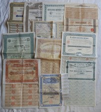 Lot x11 TITRES - ACTIONS AU PORTEUR - Emprunt Russe, CAFRA, FINAFONCIERE ...