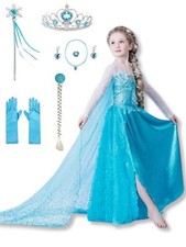 Deguisement Reine Des Neiges Enfant Elsa Robe de Princesse Fille Costume avec...