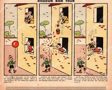 CHACUN SON TOUR BALLON CIGARE POT DE FLEUR  /  HUMOUR 1934 /  MAURICE CUVILLIER