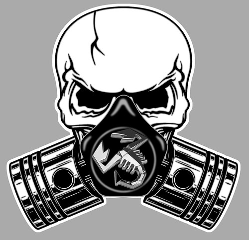 Abarth pistons skull sticker - pistons-skull,