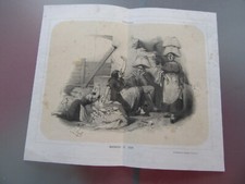 GRAVURE 1870 STRASBOURG MARCHANDES DE CRÉPI 