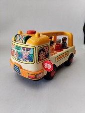 Playwell School Bus Jouet Vintage Look Fisher Price Forme Et Couleurs