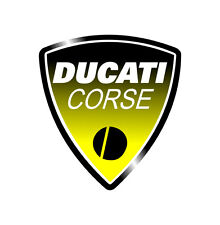 Sticker plastifié DUCATI CORSE JAUNE Monster Hypermotard Strada - 6cm x 5,5cm