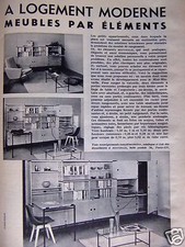 PUBLICITÉ DE PRESSE 1959 MINVIELLE A LOGEMENT MODERNE MEUBLES PAR ÉLÉMENTS