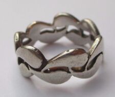 bague alliance bijou en argent 925 pur poinçon déco large T.52