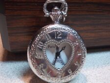 Montre de poche Paris chaîne en argent sterling 925 Idée cadeau!