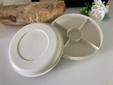 AV7⚜️ Ancien Plat Rond de Service Plat à Apéritif Tupperware Compartimenté