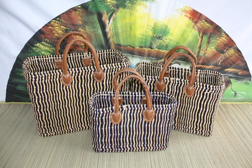 Panier roseau cabas tressé - panier, en