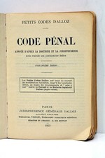 DALLOZ Code pénal Paris 1953
