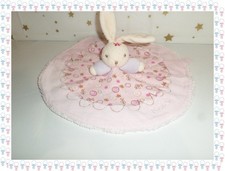 ㉜ -Doudou Semi Plat Lapin Lilirose Rose Crème Mauve Doré Broderies Fleurs  Kaloo