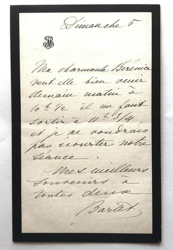 Julia bartet lettre - bartet, à
