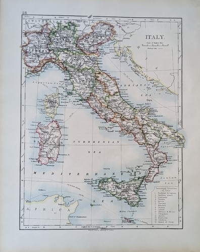 Carte antique 1896 italie - carte,