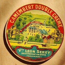 Ancienne étiquette de camembert Leon Serey Calvados