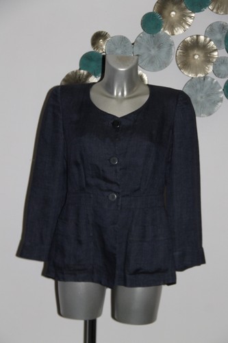 Jolie veste lin bleu marine - jolie,