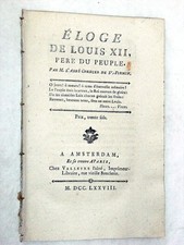 LIVRE ANCIEN ÉLOGE DE LOUIS