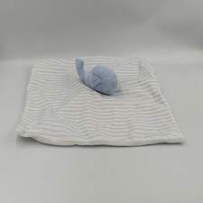 Doudou plat baleine bleu blanc