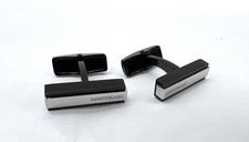 Boutons de manchette Montblanc noirs et argentés