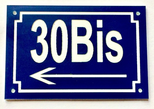 Plaque pvc numero rue de - de, ou