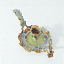 Bougeoir à main en émaux cloisonnés, XIXe Napoléon III