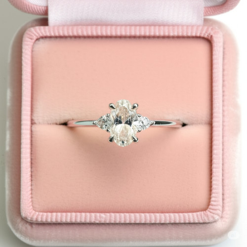 Bague ovale femme - , moissanite