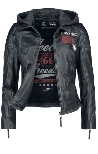 Veste cuir rock rebel route - veste,