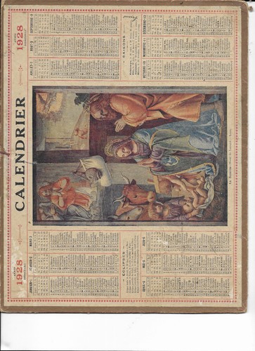 Calendrier postes 1928 la - postes, 1928-