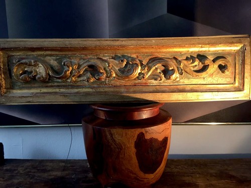 Gilded 18c wood panel from - panel,