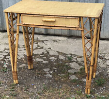 TABLE BUREAU EN ROTIN VINTAGE ÉPOQUE 1970