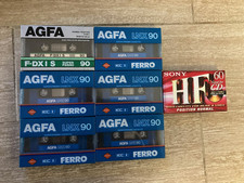 lot de 7 Cassettes Audio vierge K7 Audio Tape AGFA LNX 90 F-DX I S et Sony