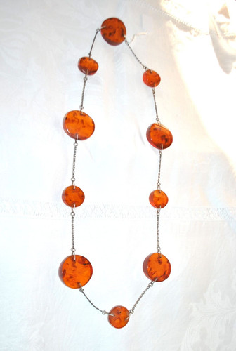 Collier vintage ambre - vintage,