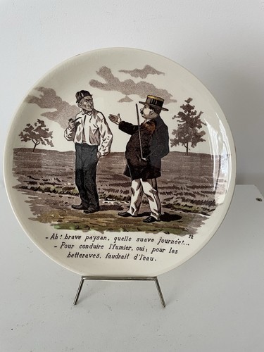 Assiette parlante ancienne - , en