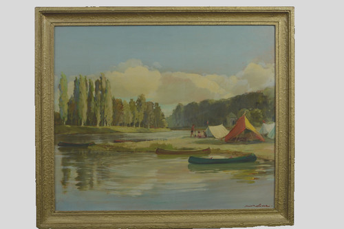 Beau tableau paysage bord - tableau,