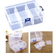 Portable 6 grilles compartiment boîte de rangement en plastique porte-vis organ
