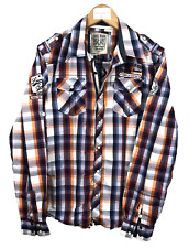 Deeluxe Chemise femme taille S carreaux manches longues coton shirt ladies women