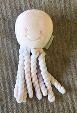 Doudou Peluche Pieuvre Poulpe blanc rose clair 20cm Nattou