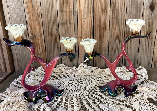 Paire chandeliers fleurs - de,