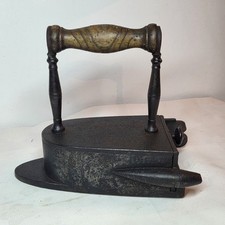 11L20 ANCIEN FER A REPASSER EN FER FORGE A LINGOT DE FONTE DE FLANDRES FIN XIXe